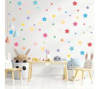 Vomika 72PCS Stars Wall Decals, Self-Adhesive Colorful Pentagram Stickers