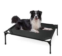 Vomiliku Cooling Elevated Dog Beds for Medium Dogs, Portable Raised Medium Dog Bed for Indoor & Outdoor Use, No-Slip Feet Pet Cots, Pet Hammock with Breathable Mesh, Black