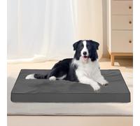 Vomiliku Orthopedic Dog Beds for Large Dogs - Large Egg Crate, Foam Dog Bed, Waterproof Pet Mat with Removable Washable Cover, Grey