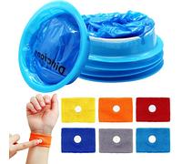 Vomit Bags and Motion Sickness Bands Set for Travel, Wieat 5 Disposable Sick Bags 6 Sickness Relief Wristbands, Anti-Nausea Bands and 1000ml Barf Bags for Kids, Adults, Pregnancy, Car Sea Flying Trip