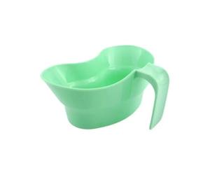 Vomit Bowl with Easy-Grip Handle - 800ml Emesis Basin - Contoured Bedside Sick Bucket for Kids, Adults, Pregnancy Morning Sickness, and Motion Sickness (Green)