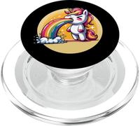 Vomiting Rainbow Puke Magic Kawaii Cartoon Humor Unicorn PopSockets PopGrip for MagSafe