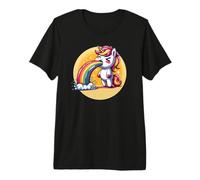 Vomiting Rainbow Puke Magic Kawaii Cartoon Humor Unicorn Premium T-Shirt