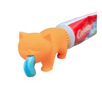 Vomiting Toothpaste Cat, Funny Cat Vomit Toothpaste Toppers, Ugly Toothpaste Cap Dispenser, Cat Lover Gag Gifts - White Elephant Gifts Idea (Orange,2-Pack)
