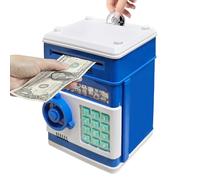 Vommery Electronic Money Box with Password Protection, Mini ATM Safe Coin Banks Toy, Auto Paper Money Scroll Saving, for Children and Teens to Encourage Saving Habits (Deep Blue)