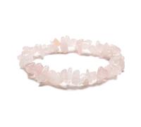 VOMONO Pink Rose Quartz Crystal Chip Elasticated Bracelet