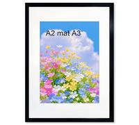 VOMVON A2 Frame Black Matted for A3, A2 Photo Frame with Acrylic Plexiglass, Certificate Frame Wall Mounting, 42x59.4 cm Poster Frame for Portrait