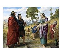 Von Carolsfeld Ruth Boaz's Field Biblical Painting Art Print Canvas Premium Wall Decor Poster Mural