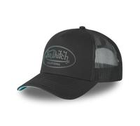 Von Dutch 126 Trucker Cap, Black with Turquoise Lapel, Breathable Mesh, California Style