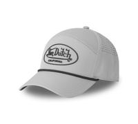 Von Dutch 6 Panel Adult Logo Rubber Print Cord Cap, Light Grey / Black, One Size