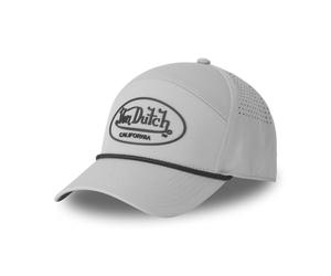 Von Dutch 6 Panel Adult Logo Rubber Print Cord Cap, Light Grey / Black, One Size