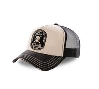 Von Dutch Beige and Grey Crew Speedway Fastening Cap - Unisex, Beige, One Size
