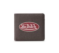 Von Dutch Bi-Fold Wallet, Vegan Leather, Slim Unisex Design for Men & Women, Brown, 3.75"H x 4.25"W, Bi-fold Classic Wallet