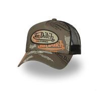 Von Dutch Men's & Women's Cafe Cap, Adjustable Trucker Cap by Snapback, Khaki/Orange/Black, One Size