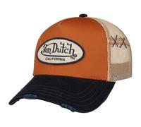 Von Dutch Destroyed Brim Oval Patch CapDutch Women/Men - Trucker Cap Baseball mesh Snapback, with Peak, Peak All-Season Spring Summer Autumn Winter - One Size Brown-Blue
