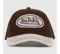 Von Dutch Distressed Trucker Cap in Brown & White One Size