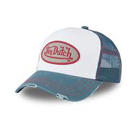 Von Dutch Distressed Trucker CapDutch Women/Men - Base Cap mesh Baseball Snapback, with Peak, Peak All-Season Spring Summer Autumn Winter - One Size Petrol Blue