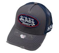 Von Dutch Kalmar Oval Patch Trucker CapDutch Baseball Cap Curved Brim (One Size - Dark Grey)