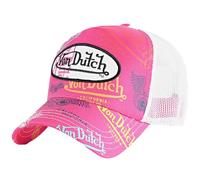 Von Dutch | LE FUS Pink and White Trucker Cap | Unisex, with Curved Visor and Snapback Closure | Original Caps Hat | for Men or Women | Mesh Caps