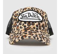 Von Dutch Leopard Print Trucker in Beige & Brown One Size