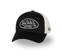 Von Dutch Men's & Women's Adjustable Cap, LOF Trucker Cap, Adjustable with Strapback, Black/White/Beige, One Size