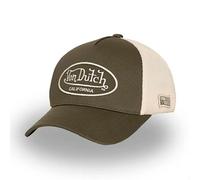 Von Dutch Men's & Women's Adjustable Cap, LOF Trucker Cap, Adjustable with Strapback, Khaki / White, One Size