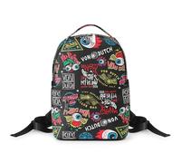 Von Dutch Medium Backpack - Stylish Multi-Purpose Backpack with Front Zip Pocket, Adjustable Straps, and Durable Design, Black Jax, Medium