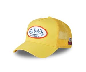 Von Dutch Men's and Women's Trucker Poly Cap Yellow 11 | Unisex, adult 55.5-60 cm, snapback closure, sweatband, stiff mesh, curved peak, vintage