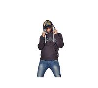 Von Dutch Men's Fleece Lined Sweatshirt, Comfortable and Soft Hooded Sweatshirt, Brown, White, Blue, Size S, Brown, S
