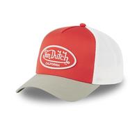 Von Dutch Men's & Women's Adjustable Cap, Poly Trucker Cap, Beige/Cream/Red, One Size