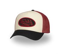 Von Dutch Men's & Women's Adjustable Cap, Poly Trucker Cap, Black/Beige/Red, One Size