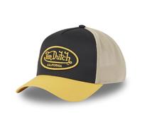 Von Dutch Men's & Women's Adjustable Cap, Poly Trucker Cap, Black/Yellow/Beige, One Size