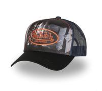 Von Dutch Men's & Women's Adjustable Cap, SUBLI Trucker Cap, Black/Grey/White/Orange, One Size