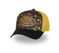 Von Dutch Men's & Women's Adjustable Cap, SUBLI Trucker Cap, Black/Yellow/Orange, One Size