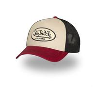 Von Dutch Men's & Women's Adjustable Cap, Terry Trucker Cap, Black/Beige/Burgundy, One Size