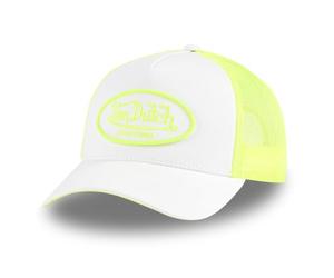 Von Dutch Men's & Women's Adjustable Cap, Trucker Cap Fluo TU, White/Neon Yellow, One Size
