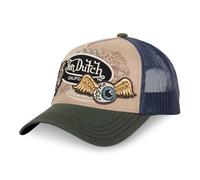Von Dutch Men's & Women's Adjustable Cap, Trucker Patch Cap, Khaki / Beige / Navy Blue, One Size