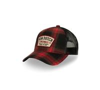 Von Dutch Men's & Women's Cap, Adjustable Trucker Cap with Snapback, Red/Black/Beige, One Size