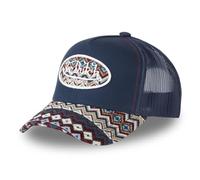 Von Dutch Men's & Women's Cap, ETHNIK Trucker Cap, Adjustable, Blue/Wheel/Beige, One Size