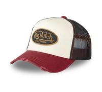 Von Dutch Men's & Women's Cap, GREY Trucker Cap, Adjustable, Beige/Red/Black, One Size