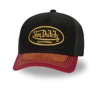 Von Dutch Men's & Women's Shield Cap, Adjustable Trucker Cap by Snapback, Red/Brown/Yellow/Black, One Size