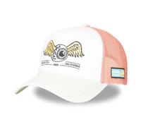 Von Dutch Mesh Trucker Cap, California Design with Winged Eye Patch, Beige and Coral, Cotton and Polyester, Adjustable, 19 x 19 x 12 cm, Urban and Surf Style