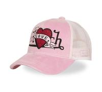 Von Dutch Pink Heart Love Embroidered Breathable Mesh Trucker Cap Casual Cap