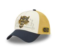 Von Dutch Premium Baseball Cap with Wild Cotton Twill Net, Mustard / Navy Blue, One Size