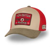 VON DUTCH - SEMI-CURVED EYE CAP - KHAKI/RED - 100% AUTHENTIC BRAND NEW