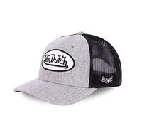 Von Dutch Terr Grey Trucker Hat for Men and Women | Unisex, Adult 55.5-60 cm, Snapback Closure, Sweatband, Hard Mesh, Curved Visor, Vintage