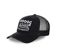 Von Dutch Men's Trucker Cap with Checkerboard Patch Black, Black, One size