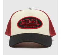Von Dutch Trucker Cap in Black & Red, Logo Embroidered One Size