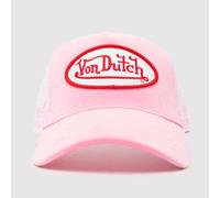 Von Dutch Trucker Cap in Pink & White, Velvet & Mesh One Size