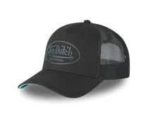 Von Dutch 126 Trucker Cap, Black with Turquoise Lapel, Breathable Mesh, California Style, Black With Turquoise Lapel, One size